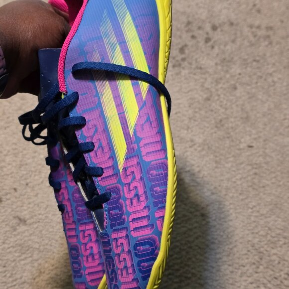 Men's multicolored Adidas Messi indoor soccer shoes, size 10 - Picture 5 of 8